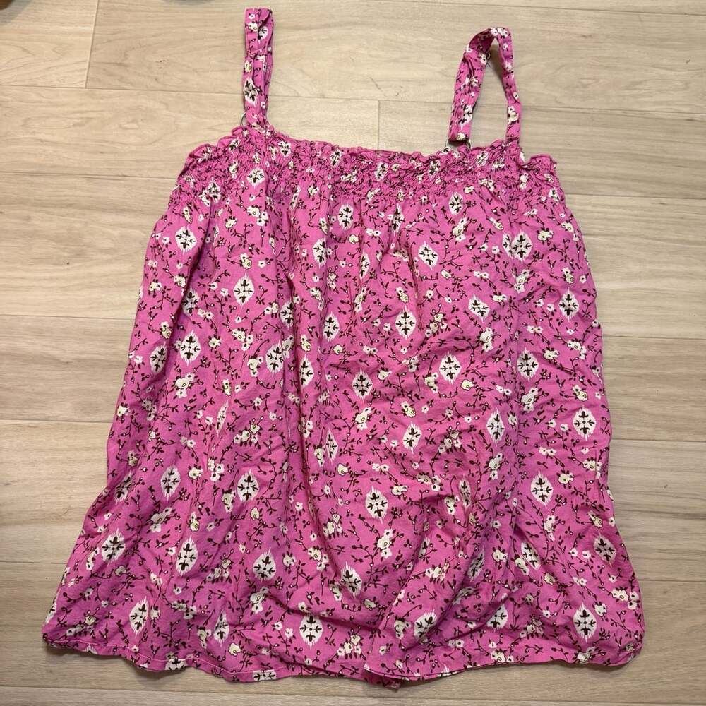 Lane Bryant Floral Cotton Cami Size 26/28 Pink